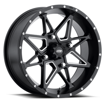 ITP Tornado 15X7 / 4x156 BP / 4+3 Offset Matte Black w/ Milled Accents Wheel