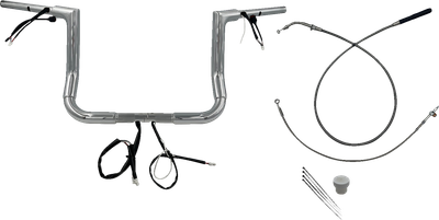 FAT BAGGERS INC. 1-1/2" EZ Install Flat Top Handlebar - 12" - Chrome 649012