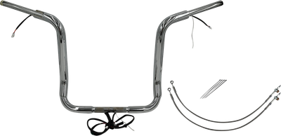 FAT BAGGERS INC. EZ Install Wired 1-1/2" Round Top Handlebar Kit - 16" - Chrome 802516