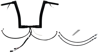 FAT BAGGERS INC. EZ Install Wired 1-1/2" Flat Top Handlebar Kit - 14" - Black 601314-B