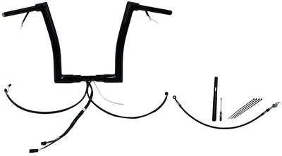 FAT BAGGERS INC. EZ Install Wired 1-1/2" Flat Top Handlebar Kit - 14" - Black 612914-B