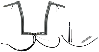 FAT BAGGERS INC. EZ Install Wired 1-1/2" Flat Top Handlebar Kit - 16" - Chrome 612916