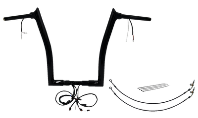 FAT BAGGERS INC. EZ Install Wired 1-1/2" Pointed Top Handlebar Kit - 16" - Black 801316-B