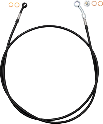 FAT BAGGERS INC. EZ Install Brake Line - 69" - Black Braid 110069-B