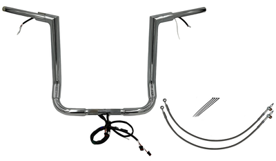 FAT BAGGERS INC. EZ Install Wired 1-1/2" Flat Top Handlebar Kit - 16" - Chrome 602216