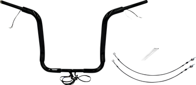 FAT BAGGERS INC. EZ Install Wired 1-1/2" Round Top Handlebar Kit - 16" - Black 801516-B