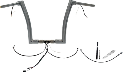 FAT BAGGERS INC. EZ Install Wired 1-1/2" Flat Top Handlebar Kit - 14" - Chrome 612914