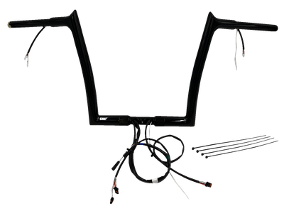 FAT BAGGERS INC. EZ Install Wired 1-1/4" Pointed Top Handlebar Kit - 12" - Black 901912-B