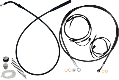 FAT BAGGERS INC. EZ Install Kit - 16" Handlebars - Upper Clutch - Full Length - Black 249016-B