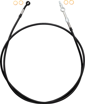 FAT BAGGERS INC. EZ Install Brake Line - 62" - Black Braid 120062-B