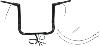 FAT BAGGERS INC. EZ Install Wired 1-1/2" Flat Top Handlebar Kit - 14" - Black 601214-B