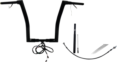 FAT BAGGERS INC. EZ Install Wired 1-1/2" Flat Top Handlebar Kit - 16" - Black 612916-B