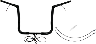 FAT BAGGERS INC. EZ Install Wired 1-1/4" Flat Top Handlebar Kit - 14" - Black 701214-B