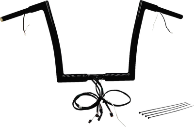 FAT BAGGERS INC. EZ Install Wired 1-1/4" Flat Top Handlebar Kit - 12" - Black 701912-B