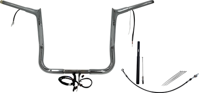 FAT BAGGERS INC. EZ Install Wired 1-1/4" Pointed Top Handlebar Kit - 14" - Chrome 912014