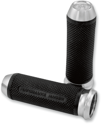 PERFORMANCE MACHINE (PM) Elite Custom Grips - Cable - Chrome 0063-2027-CH