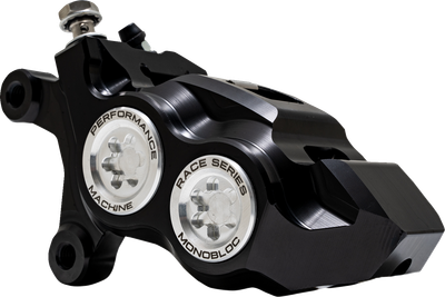 PERFORMANCE MACHINE (PM) Caliper - 137 X 4B - Left - Black Anodized with Clear Bore Caps 0053-2957-MC