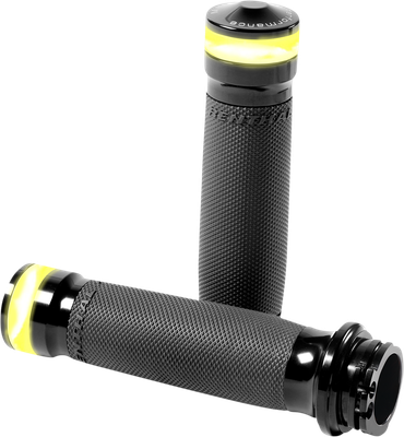 PERFORMANCE MACHINE (PM) Vision Series Contour LED Turn Signal Grips - Cable - Black 0063-2101M-B