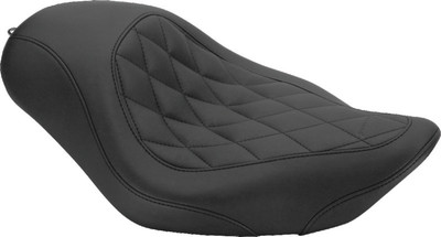Mustang 04-21 Harley Sportster Wide Tripper Solo Seat Diamond Stitch - Black