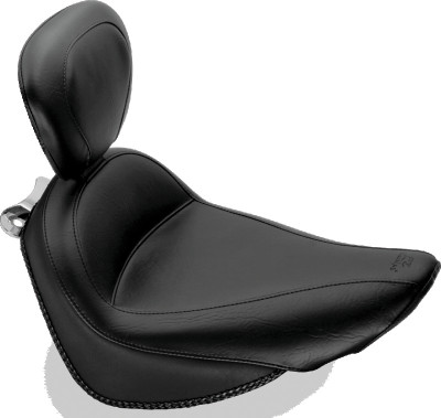 Mustang 00-15 Harley Softail Standard Rear Tire Standard Touring Solo Seat w/Driver Backrest - Black