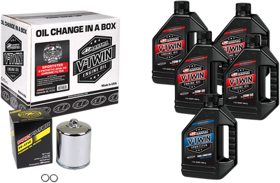 MAXIMA RACING OIL Sportster Synthetic 20W-50 Oil Change Kit - Chrome Filter 90-119015PC