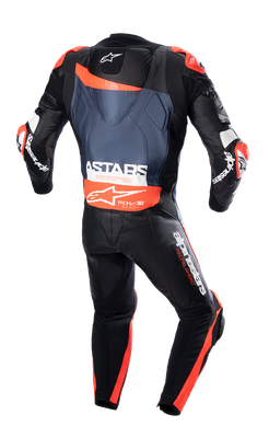 ALPINESTARS GP Plus v4 Leather Suit - Black/Red Fluo/Dark Blue - US 42 / EU 52 3150523135752