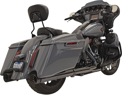 BASSANI XHAUST DNT Straight Can Mufflers for M8 CVO - Chrome/Black 1F73DNT5