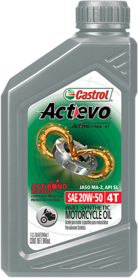 CASTROL Act Evo® Semi-Synthetic 4T Engine Oil - 20W-50 - 1 U.S. quart 15D7CF