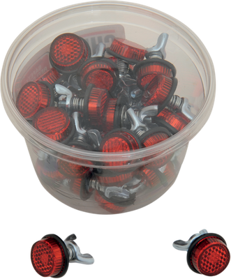 CHRIS PRODUCTS License Plate Reflectors - 40 Pack Tub - Red CH40R