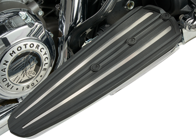 CIRO RydeCulture™ Charles Chapa Floorboard Inserts - Black w/ Stainless Steel Accents - Indian 6R004