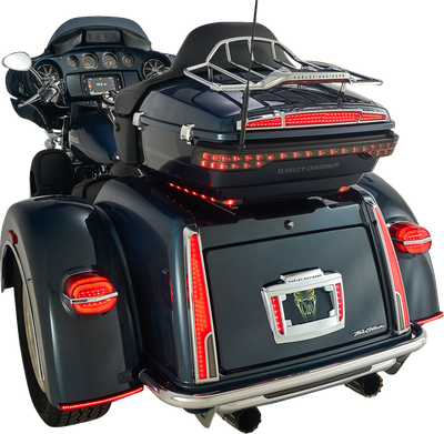 CIRO Taillight - LED - Red Lens - Chrome - Tri Glide 40085