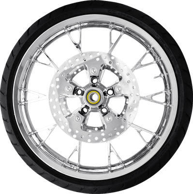 COASTAL MOTO Marlin Front Wheel - Chrome (21") | Rotor (12.6) | Dunlop AE Tire (130/60B21) PKG-MAR213CH-24ABST