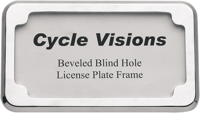CYCLE VISIONS Beveled License Plate Frame - Chrome CV-4615