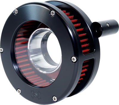 FEULING PARTS Slim BA Air Cleaner Kit - Black/Clear - Red Filter - Twin Cam 5444-S