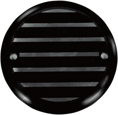 JOKER MACHINE Points Cover - Finned - 2 Hole - Black Anodized/Silver 02-98TC