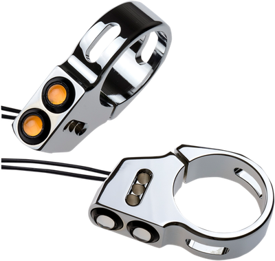 JOKER MACHINE Rat Eye LED Turn Signals - 49 mm - Chrome 05-200-3C