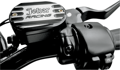JOKER MACHINE Front Brake Master Cylinder Cover - Joker Logo - Black 10-381B