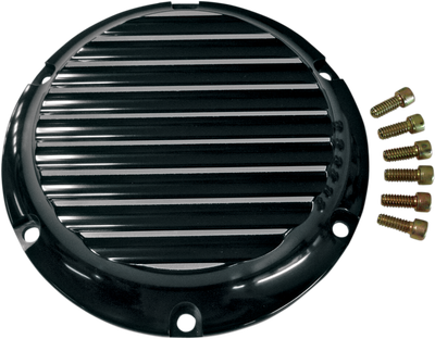 JOKER MACHINE Derby Cover - Finned - Black/Silver/Anodized - 5 Hole 10-690B
