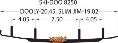 WOODY'S Dooly™ Runners - 4" - 90° - Ski-Doo DS4-8250