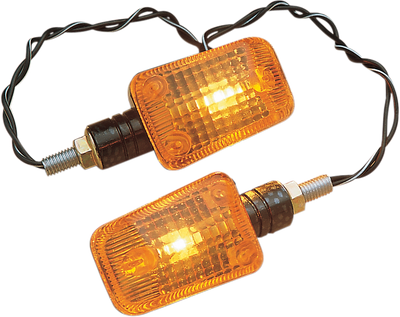K&S TECHNOLOGIES Mini Stalk Marker Lights - Carbon/Amber 25-8149