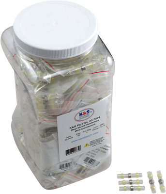 K&S TECHNOLOGIES Wire Connectors - Solderless - 12-10 AWG - Yellow - 5 pcs per Pack 03-2004