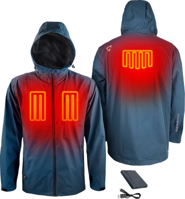 GERBING HEATED CLOTHING Heated 5V Rain Coat - Mallard Blue - 3XL GER-RJKT-5V-M-MB-3XL