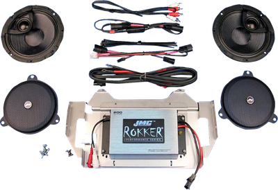 J & M Speaker/Amplifier Kit - 200 W - 2-Channel - '14-'25 FLHT RKT6-200HC14