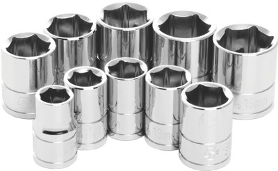 10 Pc 3/8" Met Socket Set Shallow