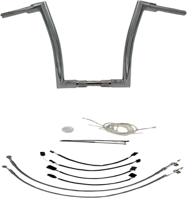 FAT BAGGERS INC. 1-1/2" EZ Install Flat Top Handlebar Kit - 14" - Chrome 609614
