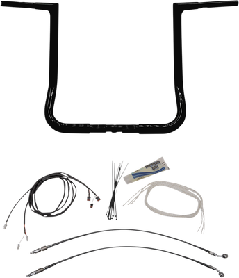 FAT BAGGERS INC. 1-1/4" EZ Install Flat Top Handlebar Kit - 16" - Black 709216-B
