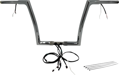 FAT BAGGERS INC. EZ Install Wired 1-1/4" Flat Top Handlebar Kit - 12" - Chrome 701912