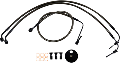 LA CHOPPERS Brake Lines - 18" - 20" Ape Hanger Handlebars - Midnight LA-8154B19M