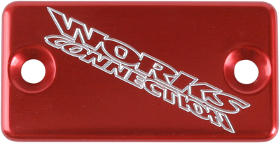 WORKS CONNECTION Anodized Billet Aluminum Front Brake Reservoir Cover - Red 21-025