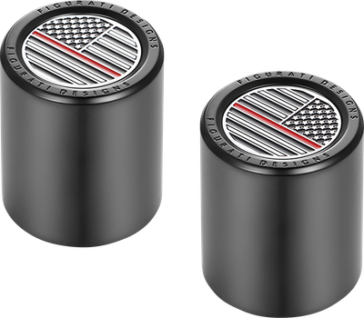 FIGURATI DESIGNS Docking Covers - American Flag - Red Line - Short - Black FD75-DC-2530-BK